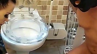 Miss Alessa Milano Feeding From Toilet Part 1