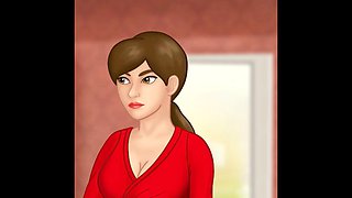 Japanese game, japanese mom help, cartoon mom