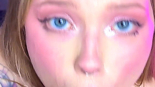 Cum Shower for 18yo Busty Babe - Big Dildo, Tittyfuck, Huge Cumshot, Cum Swallow