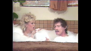 Sexy Busty MILF with Hairy Pussy Fucked in the Tub with Foam by Monster Cock Vintage and Cumshot on Body