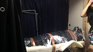 Femdom fetish mistresses fuck bdsm loser with strapon
