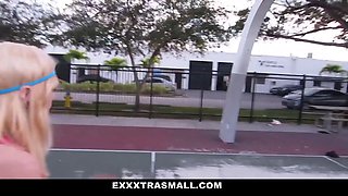 Little blonde Chloe Foster gets her Tight Pussy opened up by Big Cock