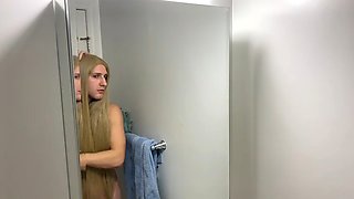 Crossdresser Fixing Messy Wig