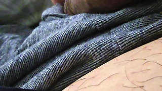 Step mom hand pulled out step son dick from his pants and gave him a handjob