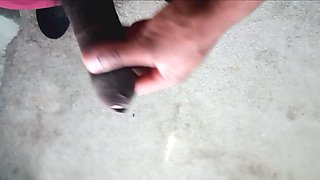 Black cock jerking off