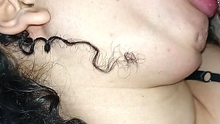 ROLLING HER THROAT ON THE STALK OF HER HARD COCK, LICKING AND DROOLING