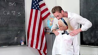 Schoolgirl In Short Skirt Gets Fucked Hard In Classroom