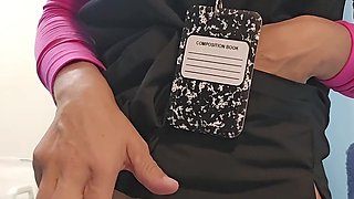 Flashing you my pussy while at work.