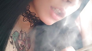 Goth Girl Close Up Smoking (ask me for full vid)