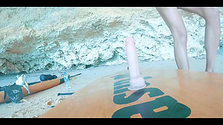 ever saw a girl fucking a stand- up- paddle- board in the ocean?