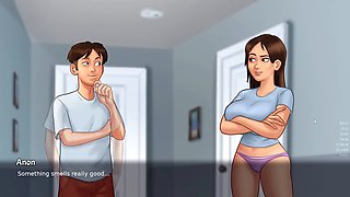 Hentai gameplay adventure in summertime saga featuring big booties and animated fun