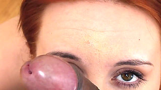 Russian Redhead Daruma Rai Cum Swallowing POV BBC Blowjob