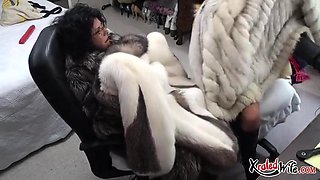 Two chubby ladies are strap-on fucking on live webcam show