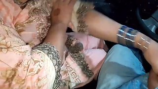 Desi Girlfriend QueenbeautyQB Fucks Boyfriend in Car - Big Tits, Blowjob & Cumshot