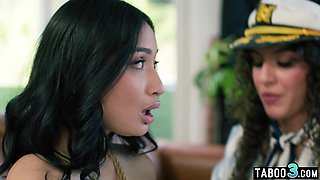 Lesbian hispanic mom teaching about knots