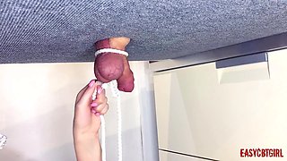 Mistress Tied Balls and Dick and Plays with Them Easycbtgirl