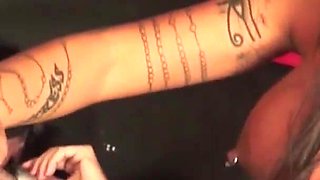 BDSM Horny Domina with Huge Tits Humiliates the Men. She Is the Boss