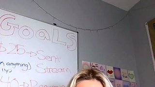 blonde teen pregnant girl has her pussy masturbated