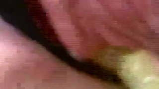 Thick yellow strapon goes into this whores asshole
