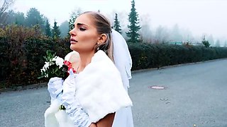 Sex addicted blonde bride cheating on wedding day