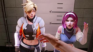 3D cartoon foursome turns filthy as two girls get ass wrecked from behind hard