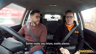 This milf has is all blondie, Big Tits and a thirst for penis - fake driving school