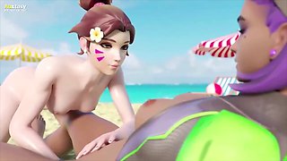 DVa gets hands-on with Sombra in a steamy comic scene