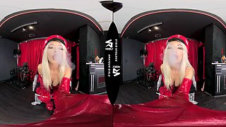Red Leather Mistress Giving Jerking Off Instructions - VRVids