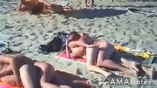 Beach hot swing sex on a nude beach