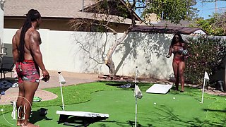 Strip Cornhole Leads To Real Ebony Couple With Dreads Way And Lyric Sky