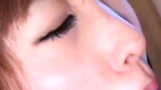 Kana Fujishiro sexy Asian with black hair goes to the party with the boy dressed as a college girl