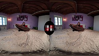 Lovely Petra Flaunts Off Her Covered-Nylon Feet In Her Bedroom - Hot Brunette With Great Legs Solo Vr Foot Fetish
