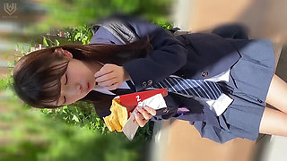 Small-breasted Beautiful Girl. Sleepover Sex in Uniform