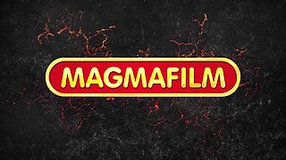 Cum kitten gets fucked by two horny men - Magmafilm
