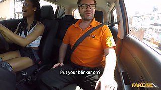 World notorious porno star Kira Noir creampied after a british driving lesson - faux driving school