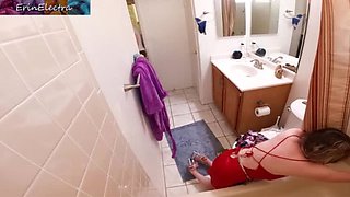 Step Mom Gets Creampie from Step Son in Bathroom