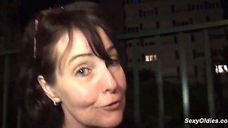 Amateur granny Joyce Mifle brought home big cock guy Max Casanova and gave him head then stripped to lingerie wet pussy pounded in various positions