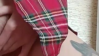 Skinny Schoolgirl in School Uniform Masturbates After School