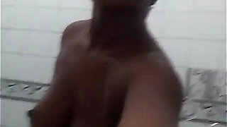 Went in the Bathroom Saw This Cute Hot Ebony Teen Girl in the Shower She Fingering Her Tight Wet Soapy Pussy - Mastermeat1