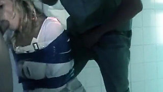 Slutty milf seduced by two cocks to suck