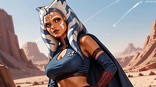 Futanari Ahsoka Tano Masturbating Self-sucking