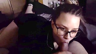 POV blowjob with deep throat action and a facial from Honeymadison