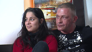 Sweet young Turkish girl in front of the camera for the first time