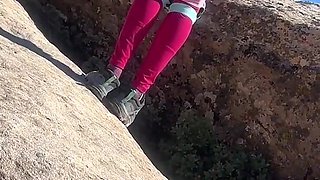Wild Mountain Flash - Topless Tease on Remote Kyrgyzstan Trail, No Rules
