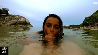 Sloppy Blowjob At Secret Beach In The Sea - Hot Latina Oral Seduction Pov 4k