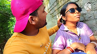 Unknown Man, and Hot Bhabhi Outdoor, Outside Have Fun