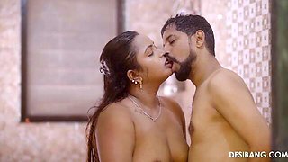 Aesthetic BBW babe with giant melons Emily Pink banged in the shower