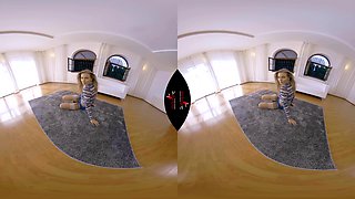 Kate Loves To Pose In Hose - Amateur Blonde Solo Stockings Virtual Reality Video