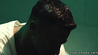 Fresh out of prison husband Seth comes home where in a hot 3some rough fucks screaming blonde wife Ivy Wolfe and brunette Ryan Reid