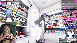 Cute Pervert Streamer Playing Secret Flasher Manaka Hentai Game Masturbation